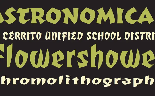 Totally Gothic & Totally Glyphic specimen from Emigre