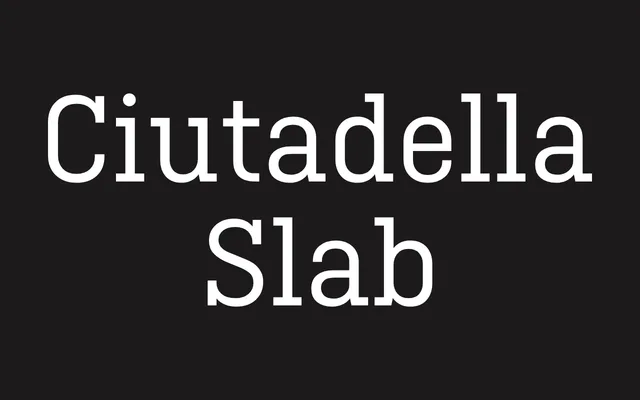 Ciutadella Slab specimen from Emtype Foundry