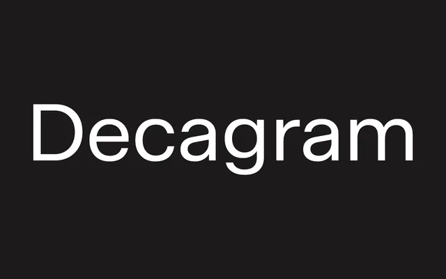 Decagram specimen from Emtype Foundry