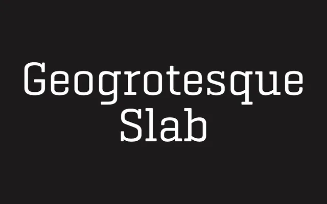 Geogrotesque Slab specimen from Emtype Foundry