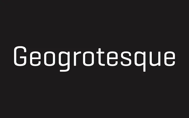 Geogrotesque specimen from Emtype Foundry