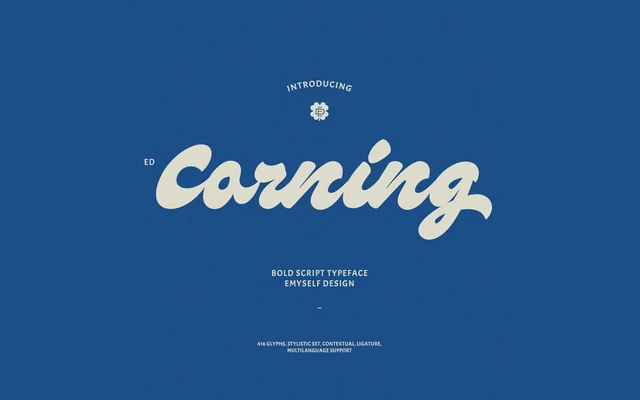 ED Corning Bold Script specimen from Emyself Design