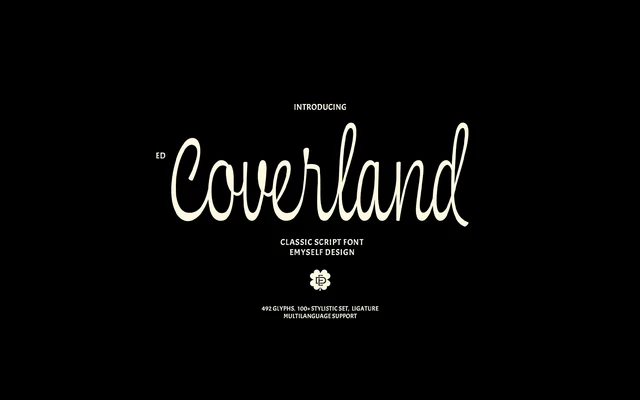 ED Coverland Classic Script specimen from Emyself Design