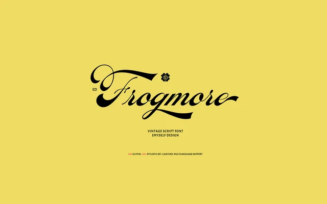 ED Frogmore Script specimen from Emyself Design