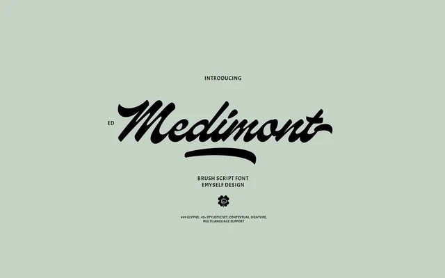 ED Medimont Brush Script specimen from Emyself Design