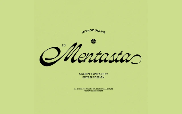 ED Mentasta Script specimen from Emyself Design