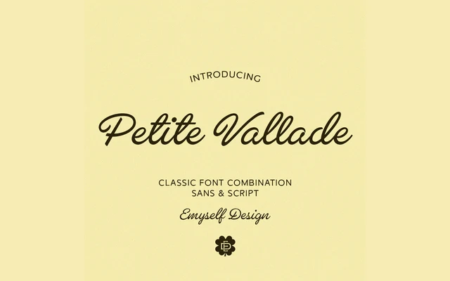 ED Petite Vallade Font Duo specimen from Emyself Design