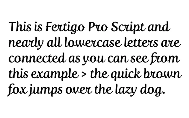 Fertigo Pro Script specimen from exljbris