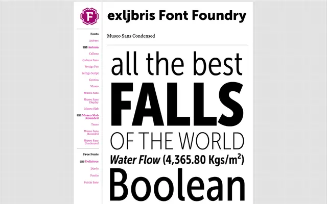 Museo Sans Condensed specimen from exljbris