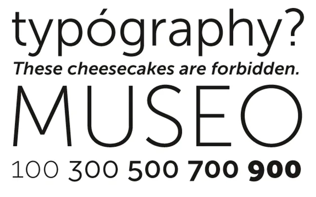 Museo Sans specimen from exljbris
