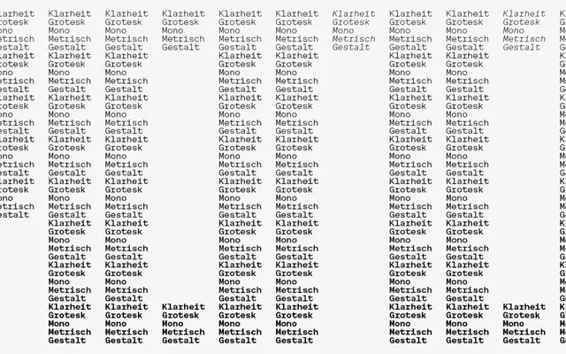 ES Klarheit Grotesk Mono specimen from Extraset