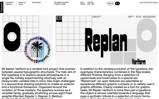 ES Replan Variform specimen from Extraset
