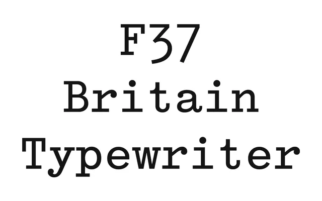 F37 Britain Typewriter specimen from F37 Foundry