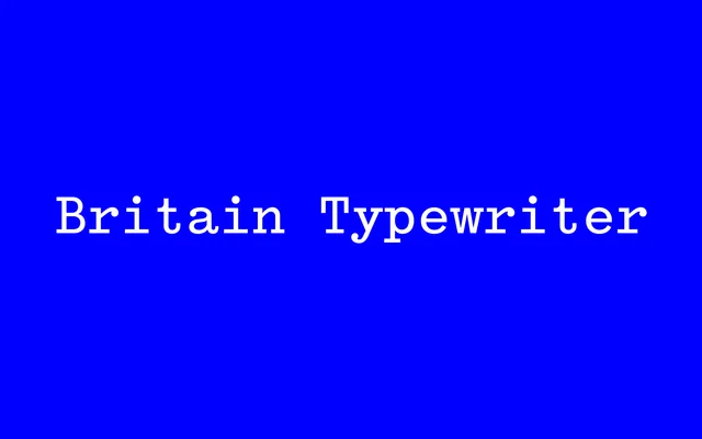 F37 Britain Typewriter specimen from F37 Foundry