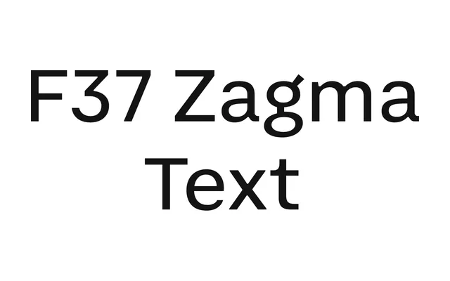F37 Zagma Text specimen from F37 Foundry