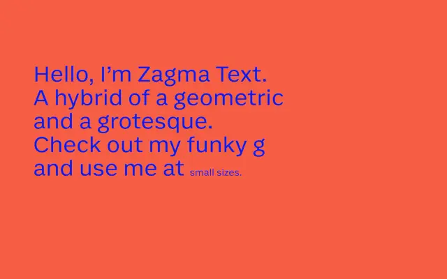 F37 Zagma Text specimen from F37 Foundry