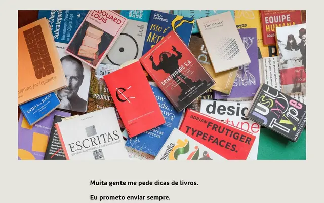 Minha desorganizada lista de livros specimen from Fabio Haag