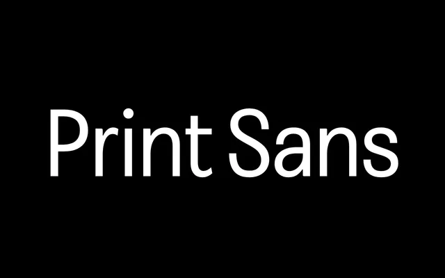 Print Sans specimen from Faire Type