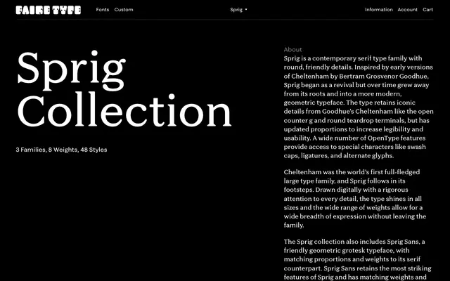 Sprig specimen from Faire Type