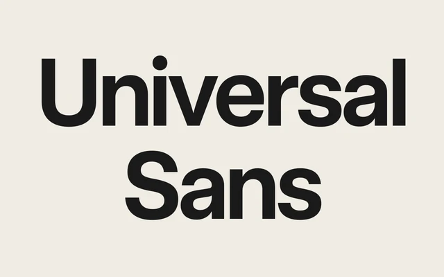 Universal Sans specimen from Family Type