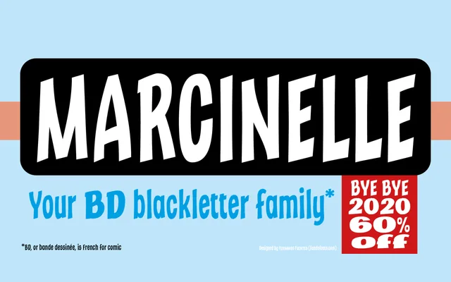 Marcinelle specimen from Fandofonts