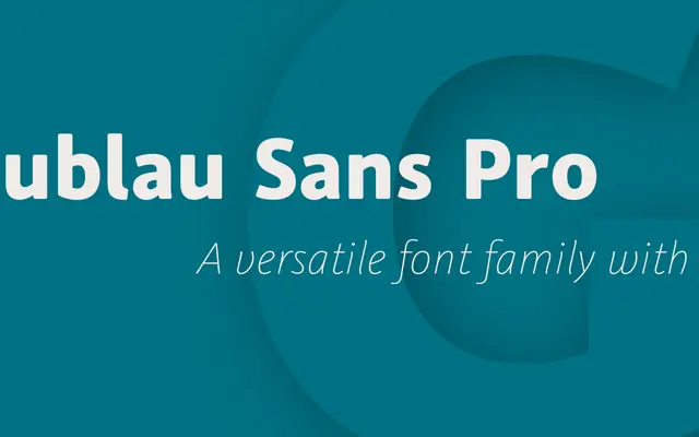Graublau Sans Pro specimen from FDI Type Foundry