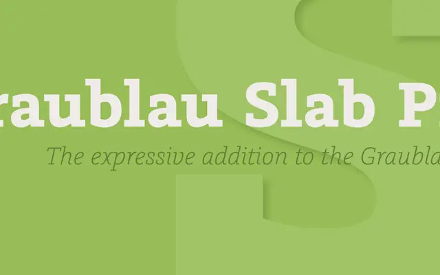 Graublau Slab Pro specimen from FDI Type Foundry