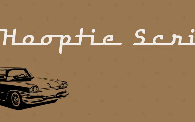 Hooptie Script specimen from FDI Type Foundry