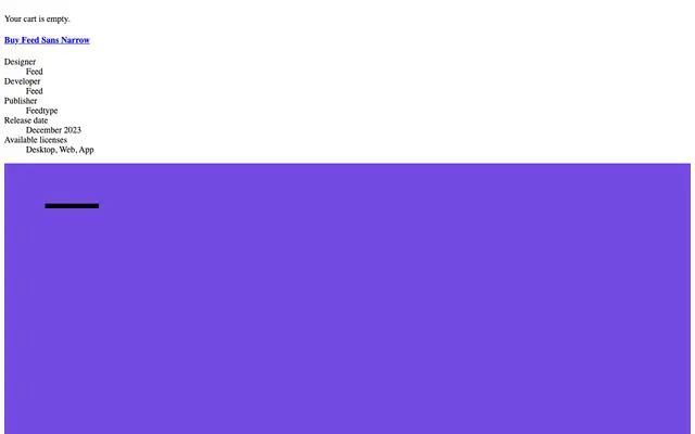 Feed Sans Narrow specimen from Feedtype