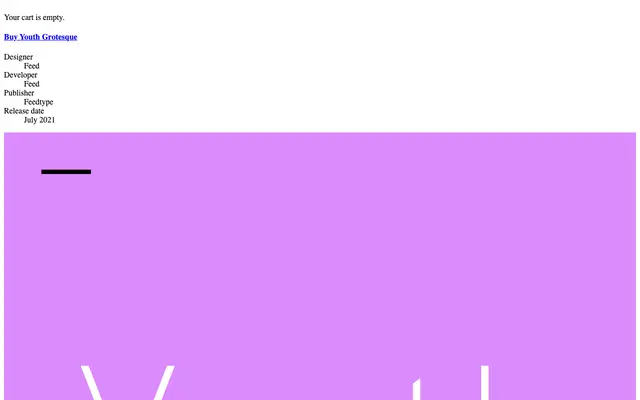 Youth Grotesque specimen from Feedtype