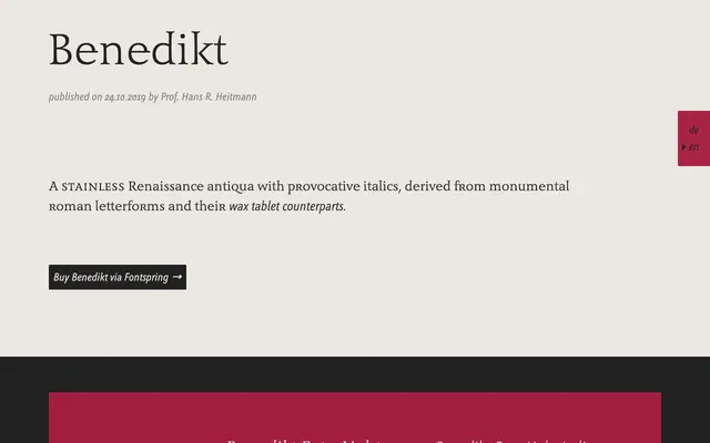 Benedikt specimen from Finaltype