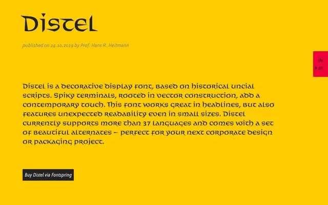 Distel specimen from Finaltype