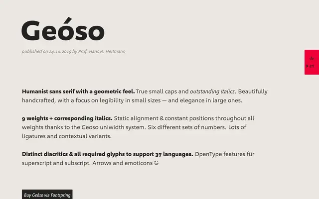 Geóso specimen from Finaltype