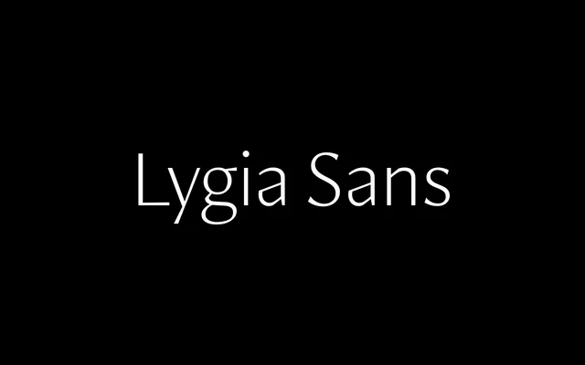 Lygia Sans specimen from Flavia Zimbardi