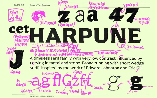 Arpona specimen from Flood Fonts