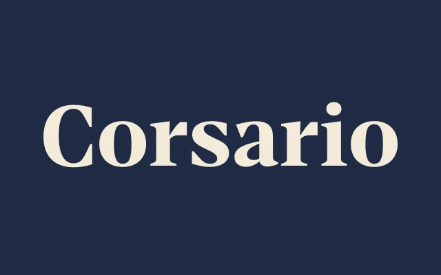 Corsario specimen from Flood Fonts