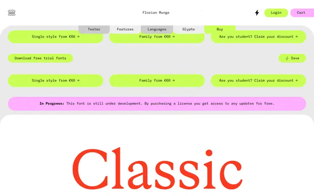 Muster Antiqua Text specimen from Florian Runge