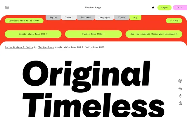 Muster Grotesk A specimen from Florian Runge