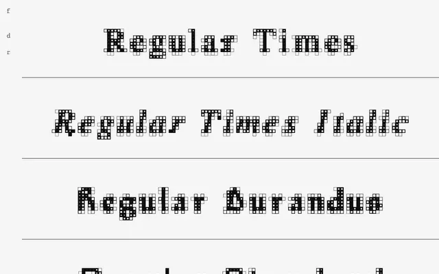 RegularFont specimen from Fond de riz