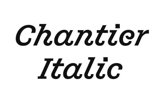 Chantier Italic specimen from Fonderie Bretagne