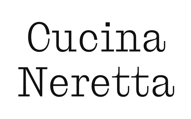 Cucina Neretta specimen from Fonderie Bretagne
