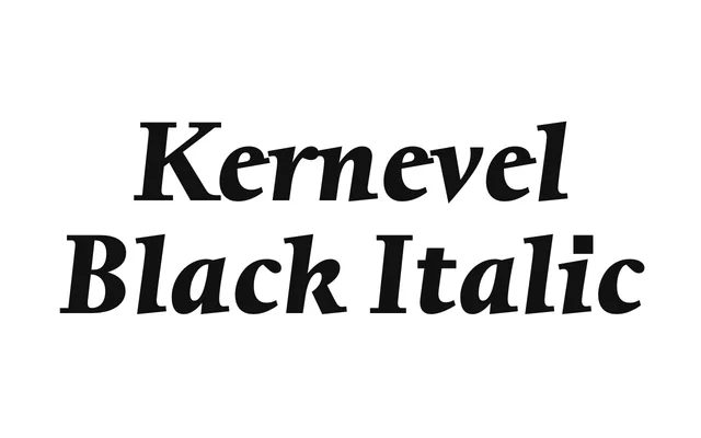 Kernevel Black Italic specimen from Fonderie Bretagne