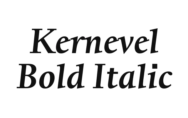 Kernevel Bold Italic specimen from Fonderie Bretagne
