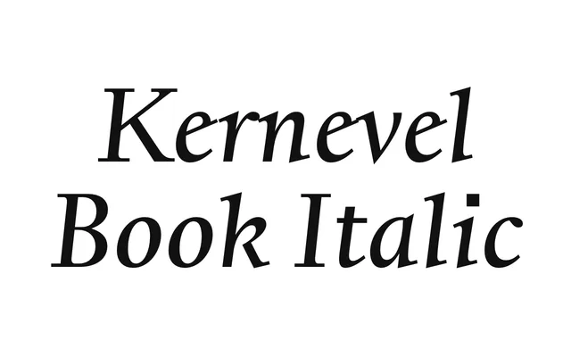 Kernevel Book Italic specimen from Fonderie Bretagne