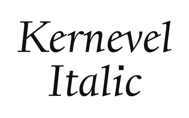 Kernevel Italic specimen from Fonderie Bretagne