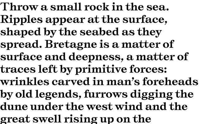 Self Modern Bold specimen from Fonderie Bretagne