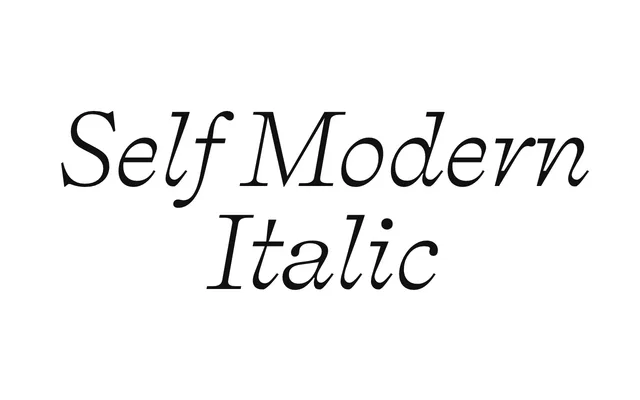 Self Modern Italic specimen from Fonderie Bretagne