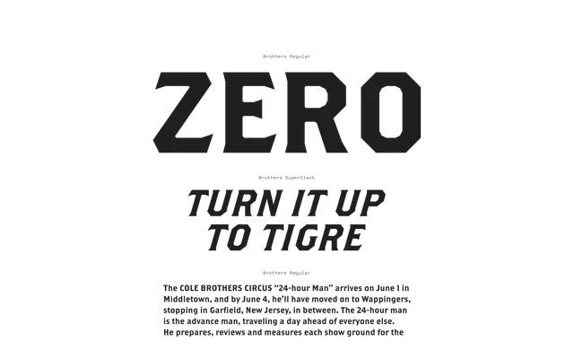 Brothers specimen from Font Review Journal