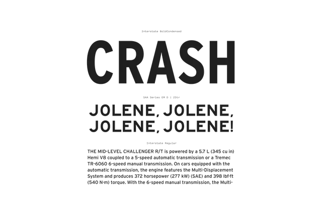 Highway Fonts specimen from Font Review Journal