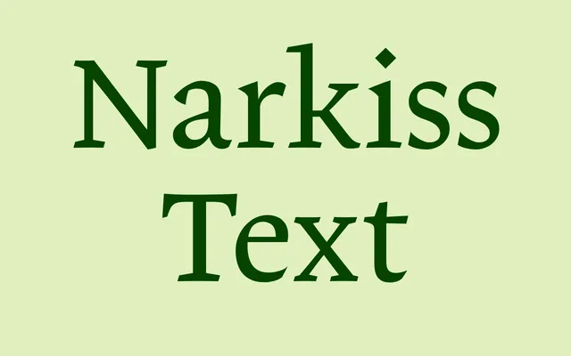 Narkiss Text specimen from Fontef